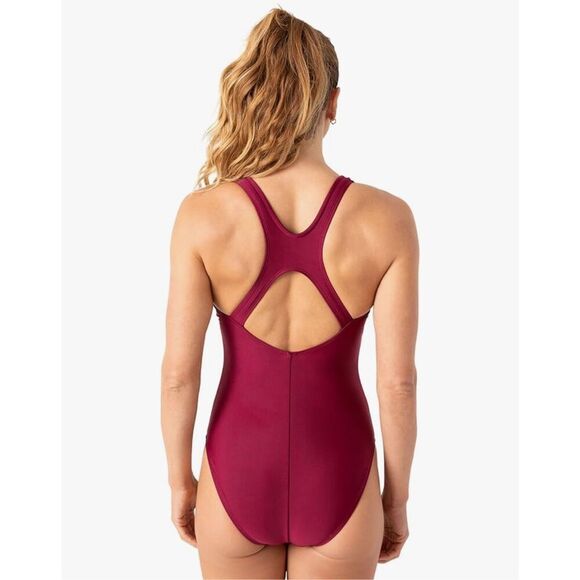 Spyder sporty tummy control berry slimming L one piece swimsuit - Picture 2 of 7